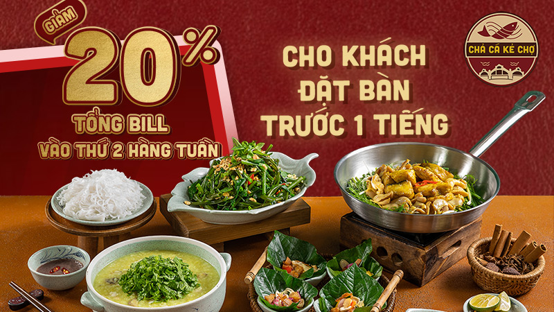 Thứ 2 nhân 2 ưu đãi, giảm 20%